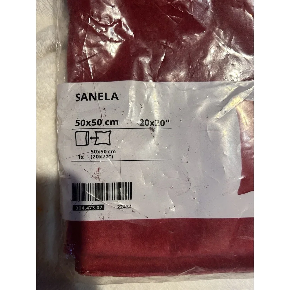 IKEA SANELA Red Velvet Cushion Cover 20x20 50x50 cm 004.473.07 New